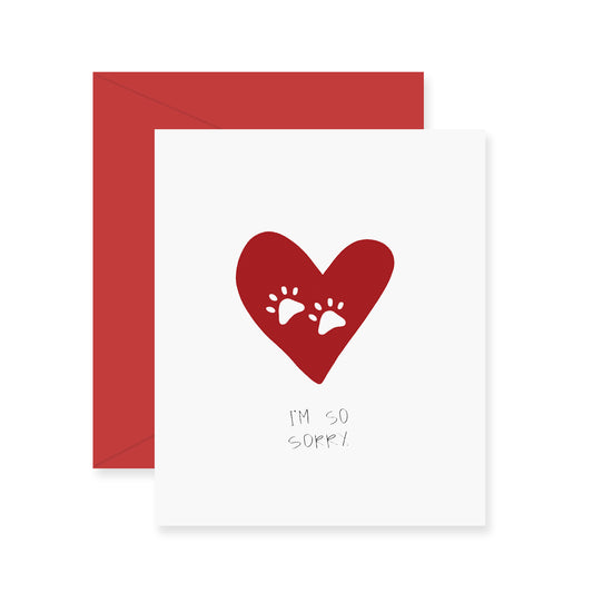 So Sorry Paw Prints Greeting Card