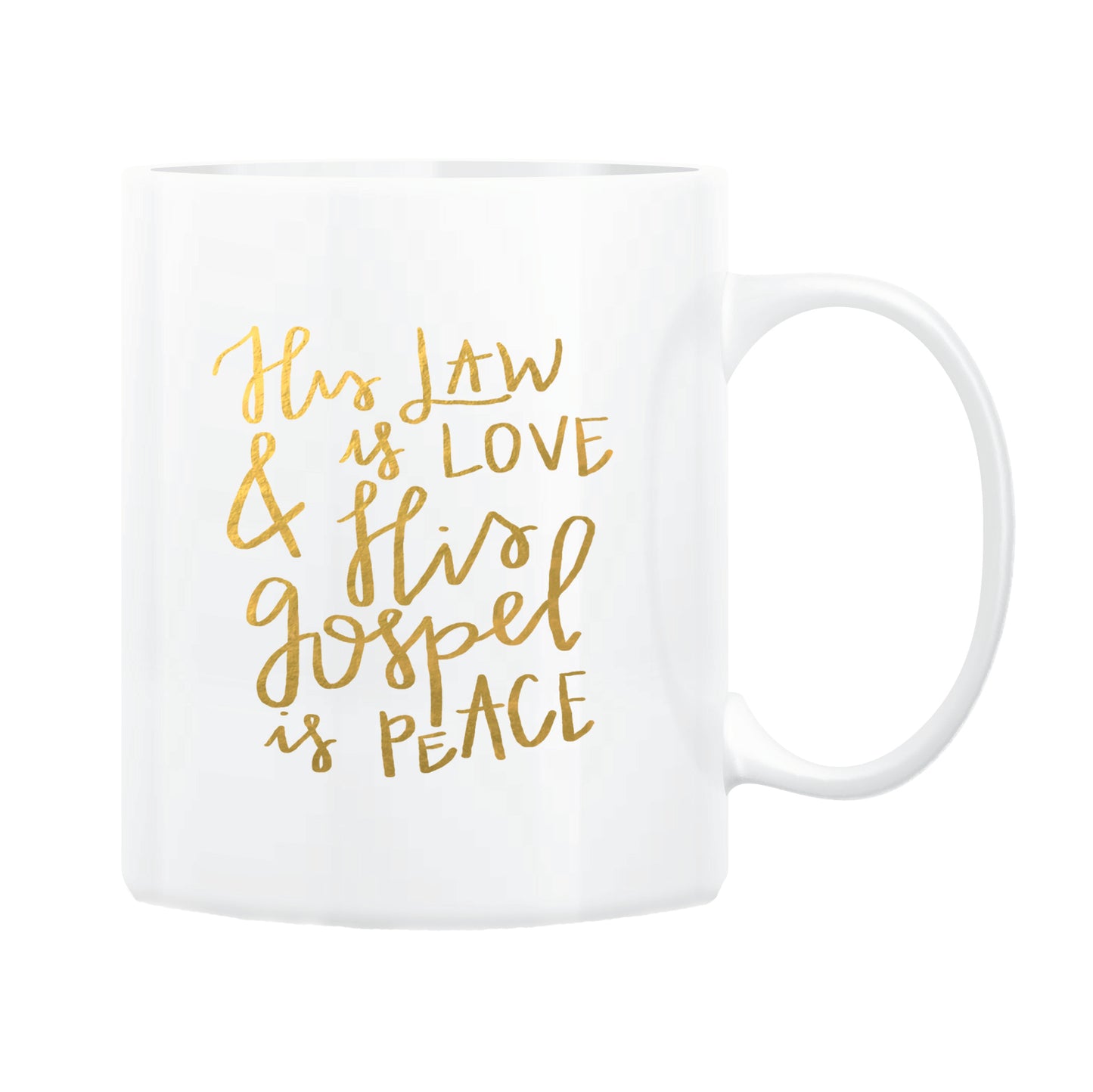 Love & Peace Gold Foil Coffee Mug