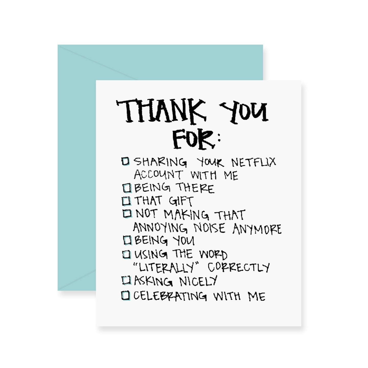 Thank You Checklist Greeting Card