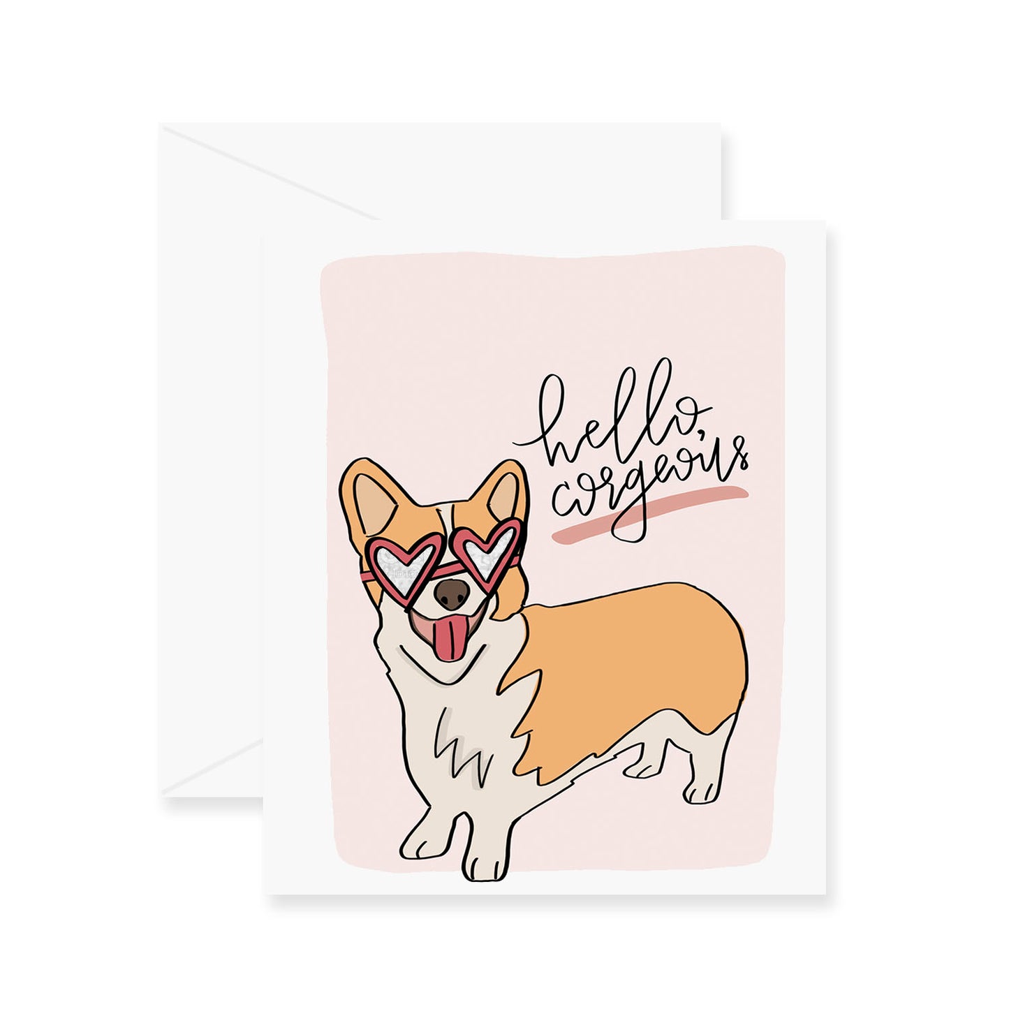Hello Corgeous Corgi Greeting Card (Foil)