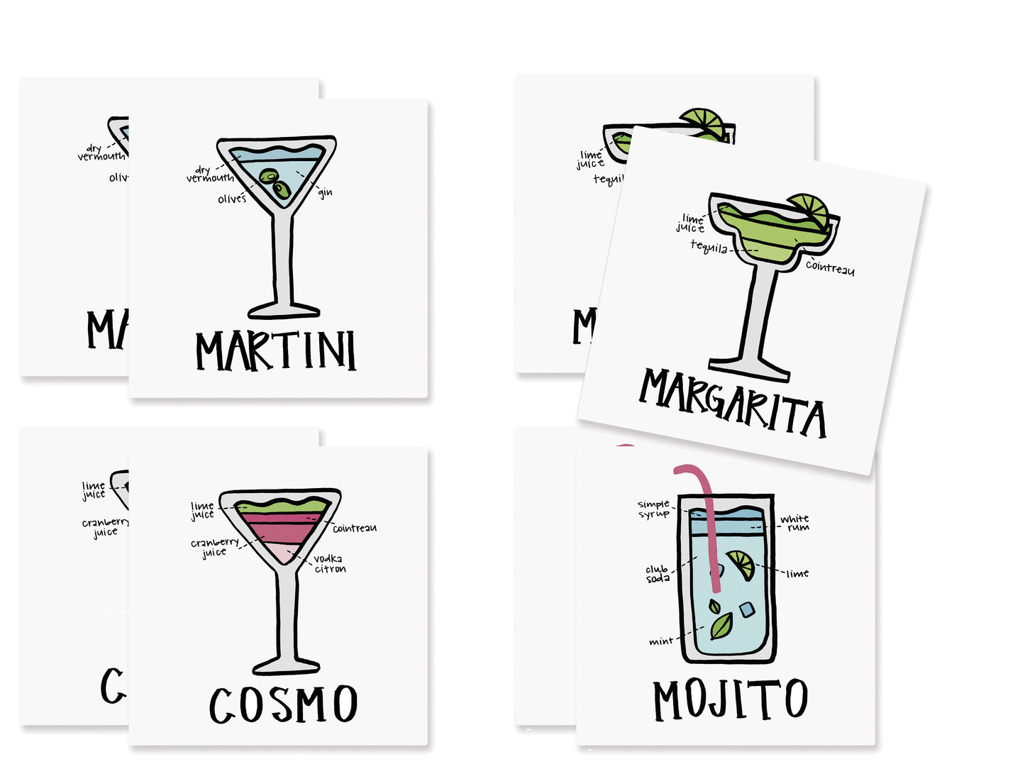 Cocktail Paper Coaster Set