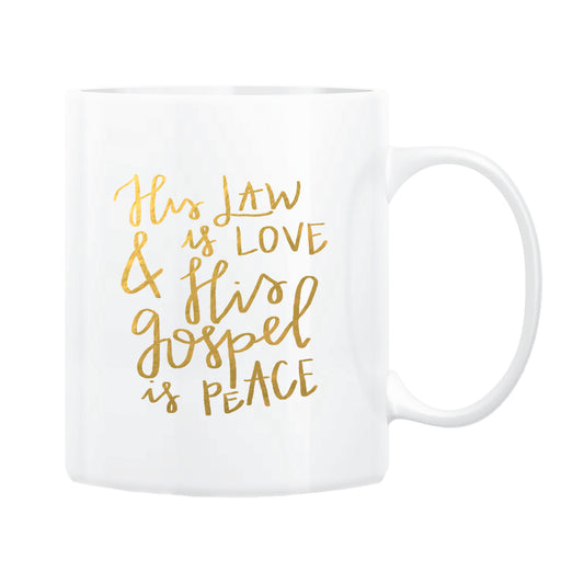 Love & Peace Gold Foil Coffee Mug
